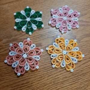 Handmade Paper Quilled Snowflake Ornaments